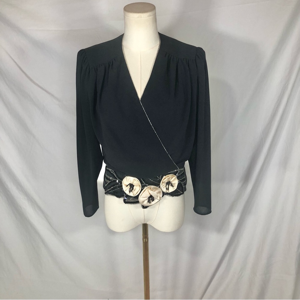 Formal Floral Women's Pullover Blouse Homecoming Party Size Small Medium